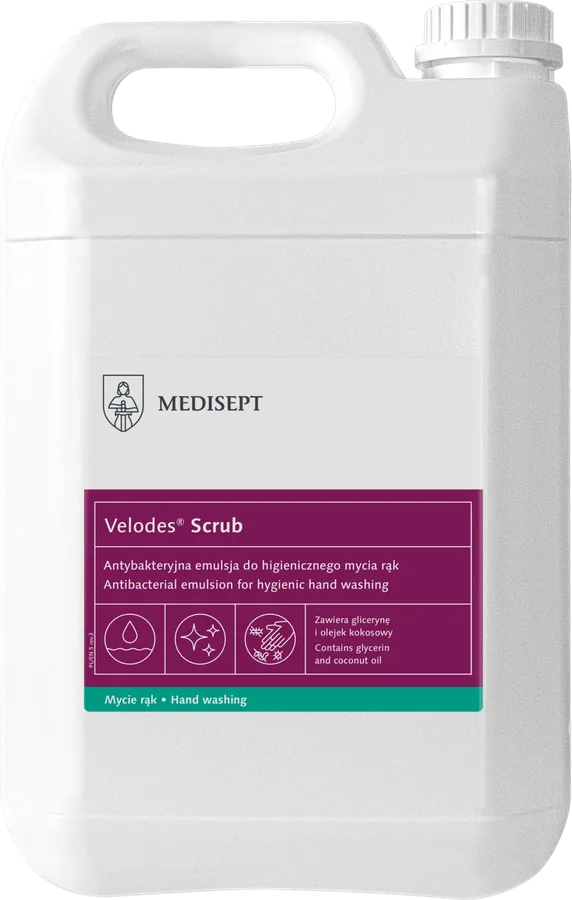 MEDISEPT Velodes Scrub Antybakteryjna emulsja do higienicznego mycia rąk 5L