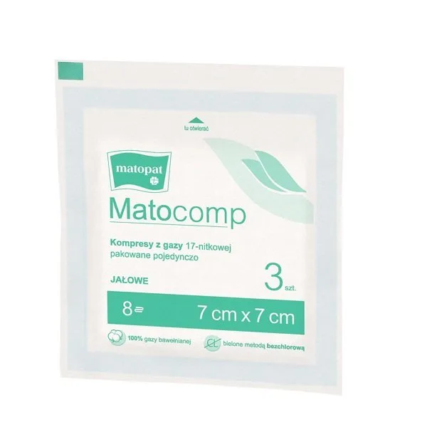 MATOPAT Kompres jałowy 7cmx7cm 17N,8W a3