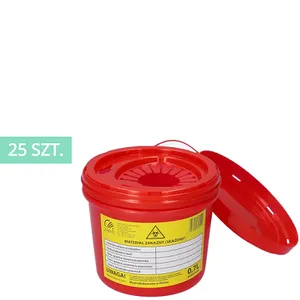 POJEMNIK NA ODP.MEDYCZNE 0,7 CZERWONY